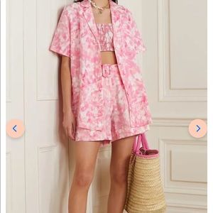 Faithful the brand Pink Charlita Tie-Dyed Linen Shirt